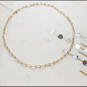 14k gold filled small link chain necklace